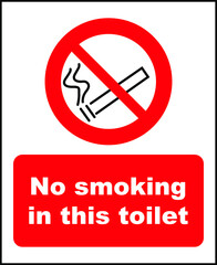No smoking in this toilet sign