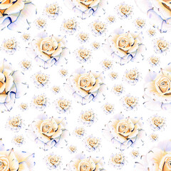 Seamless pattern with beautiful flowers for fabric, print, scrapbooking, bed linen, print for wallpaper.