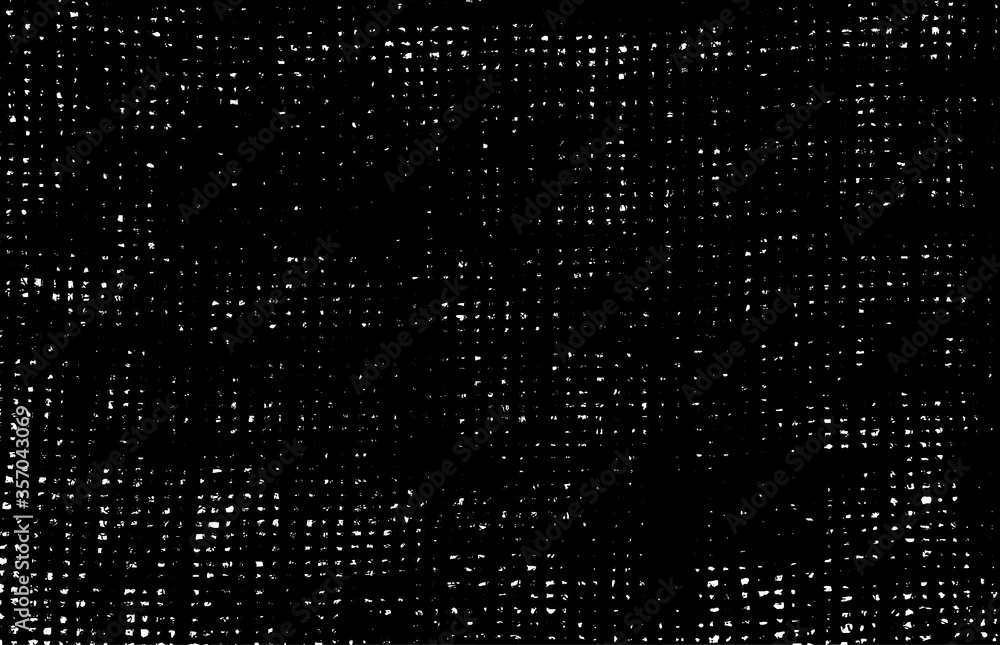 Poster Vector fabric texture. Distressed texture of weaving fabric. Grunge background. Abstract halftone vector illustration. Overlay to create interesting effect and depth. Black isolated on white. EPS10.