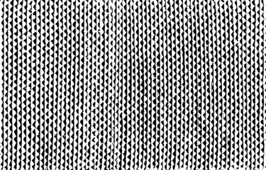 Rough, irregular texture composed of monochrome geometric elements. Overlay distressed grunge background. Abstract vector illustration. Isolated on white background. EPS10