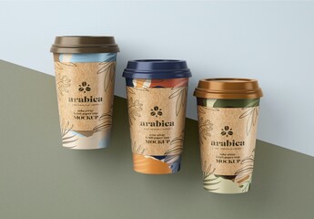 Paper Coffee Cups Mockup
