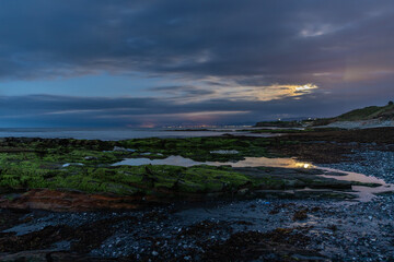 Full moon and its reflection on the beach in northern Spain!