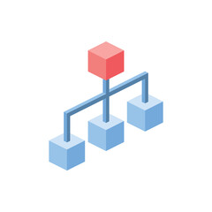 Fototapeta premium Flow chart. Vector 3d isometric, color web icon, new flat style. Creative illustration design, isolated graphic idea for infographics.