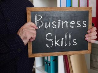 Business Skills is shown on the conceptual business photo