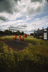 Abandoned Playground Overgrown Playgrown Empty Stormy Windy Day