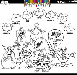 basic colors color book with monster characters