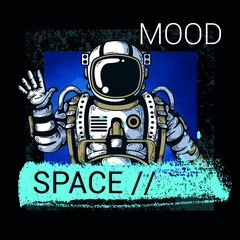 Space mood slogan graphic vector print lettering for t shirt print design