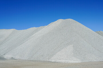 piles of bulk materials for the production of various concrete mixtures