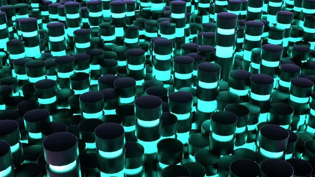 Loop animation waves of luminous cylinder 