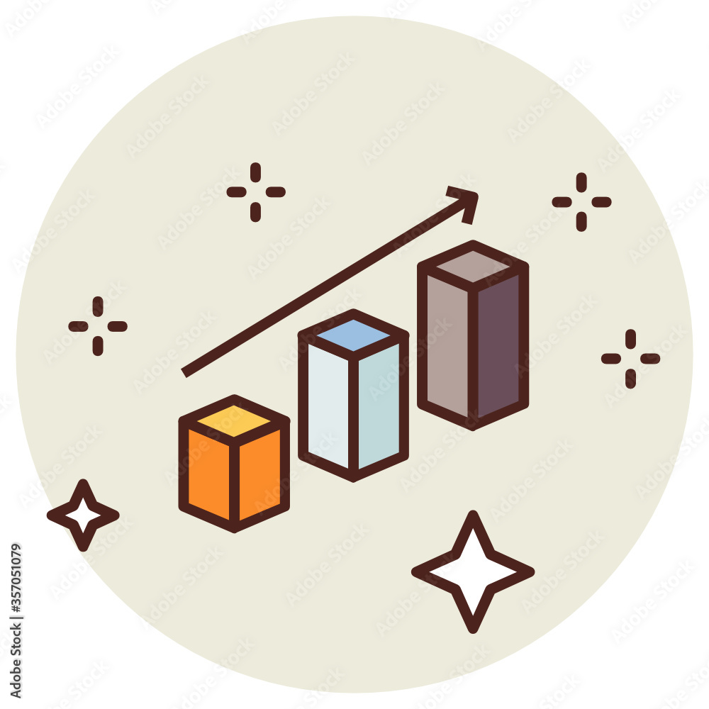 Aufkleber 3d visualization graph chart vector icon design