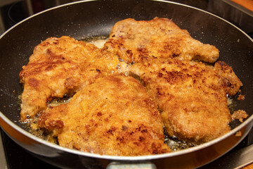 Schnitzel in a pan