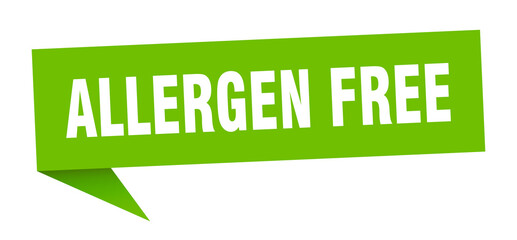allergen free banner. allergen free speech bubble. allergen free sign