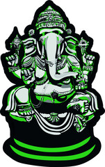complex vector art of the goddess Ganesha image