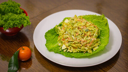 Cooked delicious salad of such ingredients