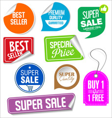 sale stickers illustration collection 