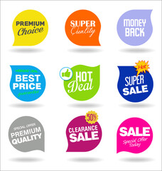 sale stickers illustration collection 