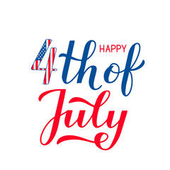 4th of July calligraphy hand lettering isolated on white. USA Independence Day celebration poster. Easy to edit vector template for logo design, greeting card, banner, flyer, sticker, postcard, etc.