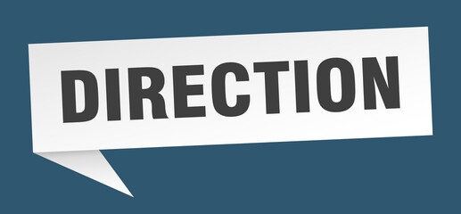 direction banner. direction speech bubble. direction sign