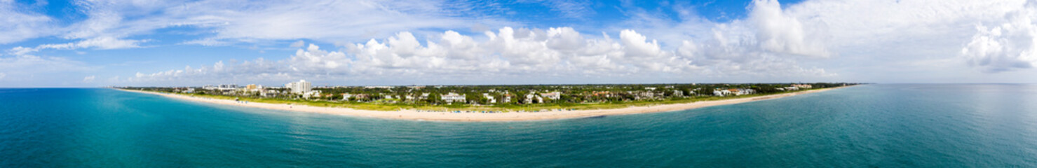 Aerial panorama Delray Beach Florida USA beautiful vibrant summer colors