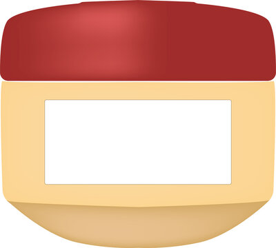 Vector envase crema con etiqueta en fondo blanco