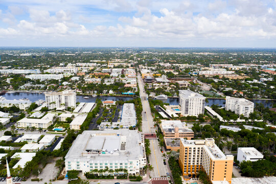 Aerial photo Atlantic Avenue Delray Beach Florida USA