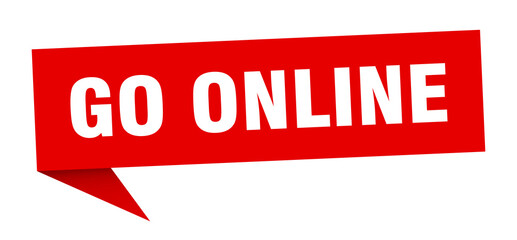 go online banner. go online speech bubble. go online sign