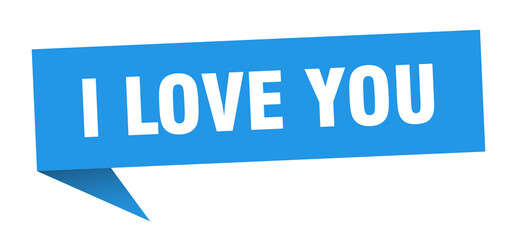 i love you banner. i love you speech bubble. i love you sign
