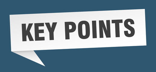 key points banner. key points speech bubble. key points sign