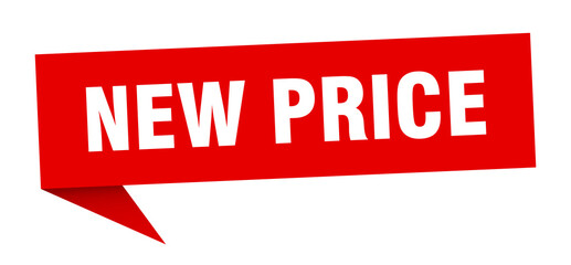 new price banner. new price speech bubble. new price sign