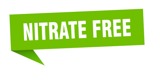 nitrate free banner. nitrate free speech bubble. nitrate free sign