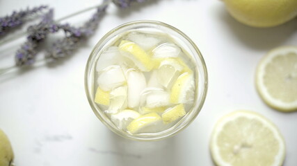 Iced homemade lemonade. 