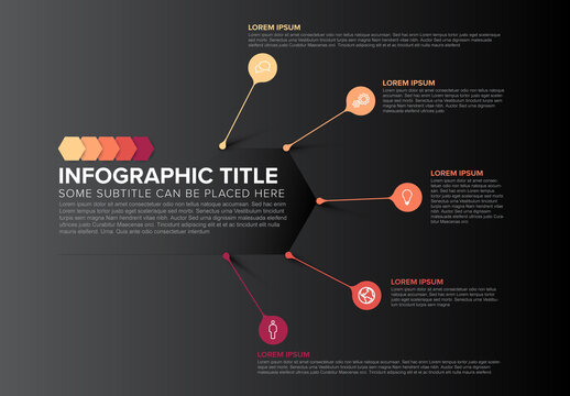 Multipurpose Dark Infographic with Droplet Pointers