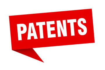 patents banner. patents speech bubble. patents sign