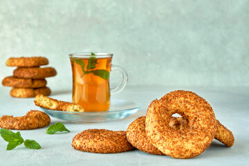 Traditional middle eastern cookies  sesame rings, kandil, kaek. 