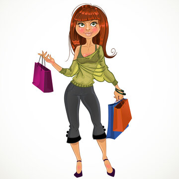 Fototapeta pretty shopping glamur girl