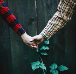Man and woman hands couple. Couple in love. Hands concept. Life. Tree. Happiness. Romantic lovers. 
