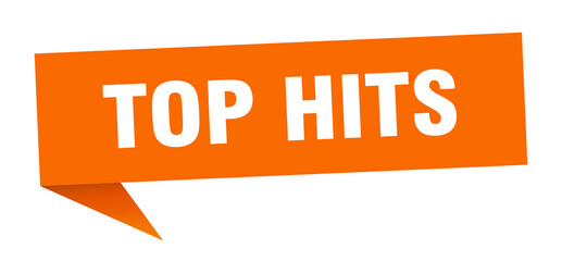 top hits banner. top hits speech bubble. top hits sign