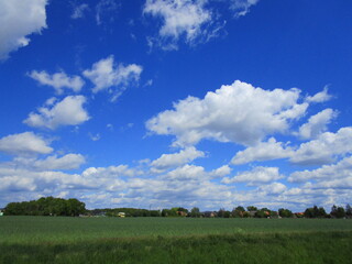 landscape with blue sky and clouds