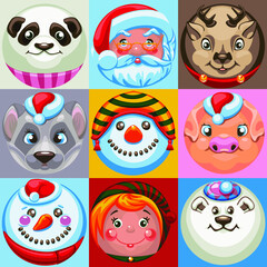 Obraz premium set of funny cartoon animals