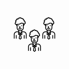 Outline businessman group icon.Businessman group vector illustration. Symbol for web and mobile