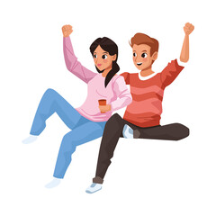 young lovers couple avatars characters