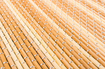 brown bamboo Mat - stand food, close-up, macro