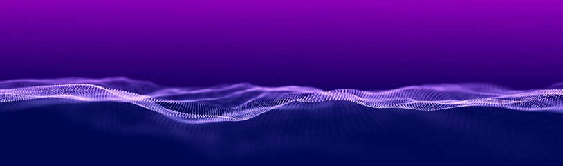Futuristic wave. Abstract technology background. 3D visualization of big data. Analytical...