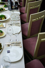 served table with lot of food