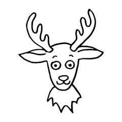 Christmas hand drawn reindeer design element