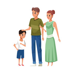 young parents with little son characters