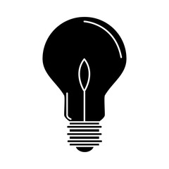electric light bulb, round lamp, eco idea metaphor, isolated icon silhouette style