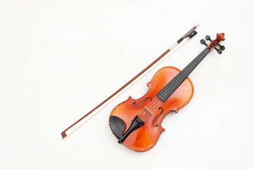 Fototapeta na wymiar Violin isolated on a white background. Musical string instruments
