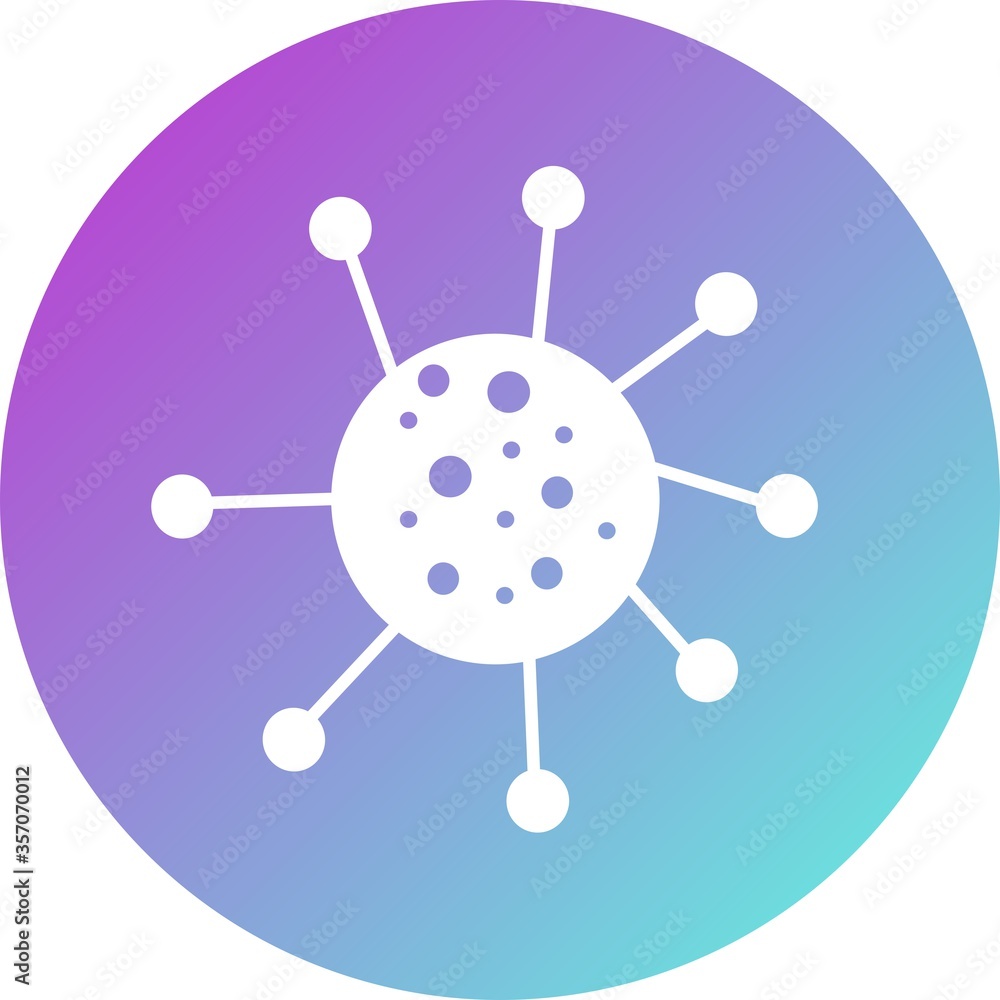 Poster coronavirus in circle icon with colorful smooth gradient color. bacteria, microbes and virus sign an