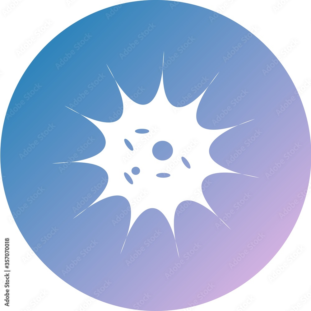 Poster coronavirus in circle icon with colorful smooth gradient color. bacteria, microbes and virus sign an